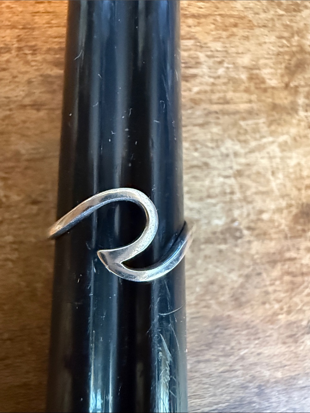 Vintage Sterling Silver Open Wave Ring - Silver
